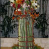 roses, asiatic lilies, and tulips with curly willow