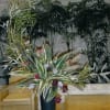 roses, asiatic lilies, and tulips with curly willow