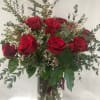 Premium long stem red or pink roses and luscious fresh greenery beautifully