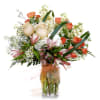 A pretty design including hydrangea, rose, fragrant stock, astromeria and accents.
STANDARD: FIRST