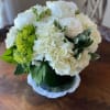 all white blooms in a low compact design for a simple way