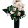 A classic, sophisticated take on white and green, premium Roses and Calla