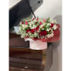 red roses and white fillers. perfect for all.