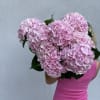 Bunch of premium hydrangeas come with a tall vase