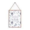 See the light with this hanging glass sign, featuring bright embellishment and