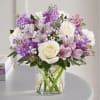 Lavender and white vase arrangement