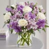 Lavender and white vase arrangement