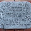 Stone color may vary based on availability. Cement stone reads&quot; Our memory