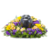 Bright yellow and purple flowers create surroundings of vivid memories.
Approximately 25&quot;W X