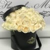 Vendela cream roses in our signature black gift boxes make for a