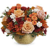 This Artisanal Gold Bouquet goes for the gold of fall flowers. This