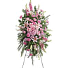 This glorious spray of pink hydrangea, roses and lilies is an especially