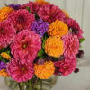 The composition made up of dahlias will definitely appeal to connoisseurs of