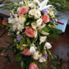 Light mix of white, pink and light purple in one gorgeous cascade