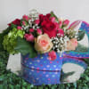 Mix the flowers in a heart shape Box