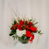 This goregous arrangement is perfect for the holiday season. It is a