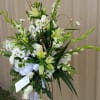 Basket of white flowers