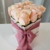 Roses with shampain gold or silver color boxes. You can leave a