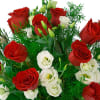 1 Enjoy this arregament of red roses , white lisianthus and green
