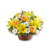 Send a touching gesture with our beautiful arrangement of yellow and white