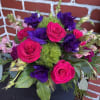 LOVELY LISIANTHUS &amp; HOT PINK ROSE Bouquet with Vase - AROMA collection...