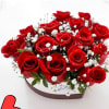 16 Red Roses  &amp; Baby&#039;s breath in white Box 