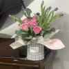 Roses with draped tulips
