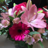 Pink shades of the most beautiful pink flowers. Long lasting too! Arranged