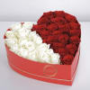 Heart shaped boxes with red and white Ecuadorian roses! Ready to make