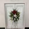 Pure white lilies mingle with red roses white asiatic lilies and more
