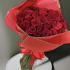 Beautifully wrapped 25 red roses bouquet