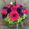This beautiful Jewl toned floral arrangement includes Roses, Hydrangea, Lisianthius, Veronica, and