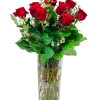 12, 18 or 24 long-stem roses in a vase (pictured is the