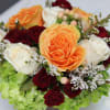 Beautiful rustic arrangement of Garden Roses, Hydrangeas and Roses