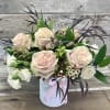 Sweet &amp; simple.  1/2 Dozen Lush, White  Roses &amp; seasonal