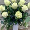 One Dozen Long Stemmed Blush Pink, Lush Roses with Premium Greenery &amp;