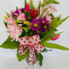 Sweet mixed bouquet adorned with a Valentine&#039;s Day ribbon
