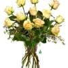 Cream roses can have many meanings. A bouquet of a dozen cream