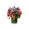 This chic and low cylinder is the perfect bouquet for the person