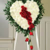 White Heart with red roses
