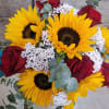 Roses, sunflower  baby breath 