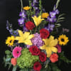 liliy, rose, glads, hydrangeas, gerbera daisies, carns
