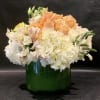 Custom Arrangement of white hydrangea white calla lilies, alstroemeria, lisianthus, roses &amp;