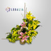 Fresh Alstroemerias and lilies moon shaped