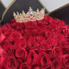 100 red roses wrapped (no vase) also available in other color 