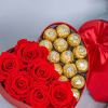 Everlastng roses and sweets in an elegant box. They will complement a