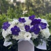 Amazing box with gorgeous purple orchids