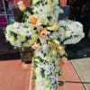 White cross with soft warm colors