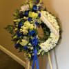 Blue and white wreath