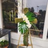A cross made with moss 